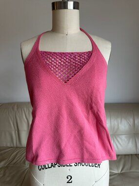 Pink Express Sequin Halter Top Size L NWOT